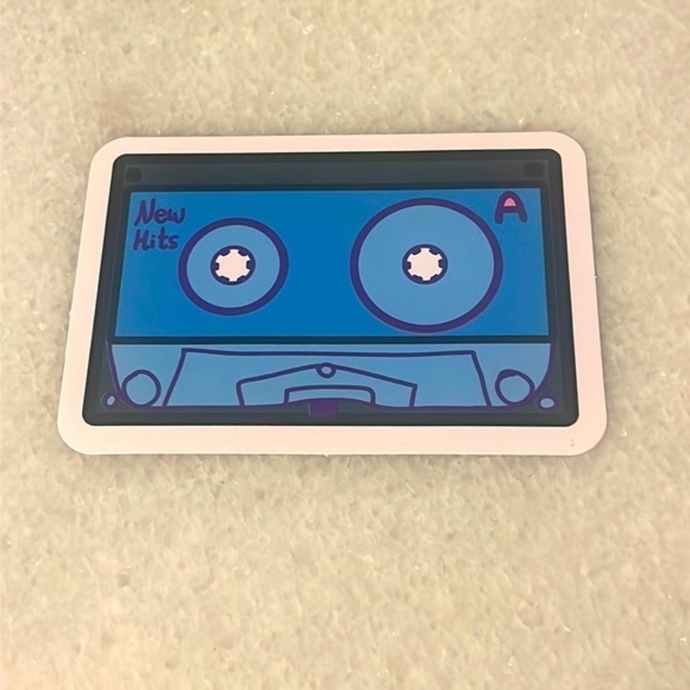 Cassette tape vinyl sticker blue old school sticker